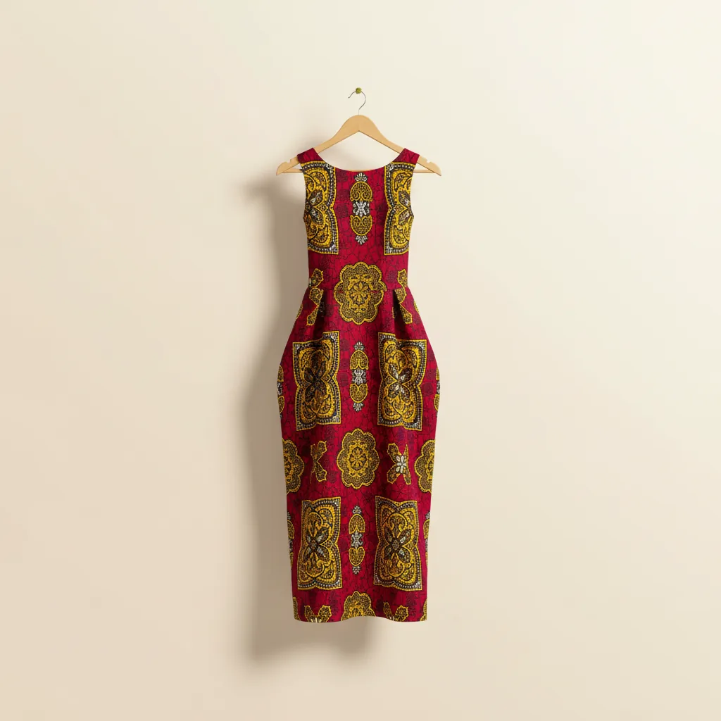 Red Ankara dress from the shop's catalog